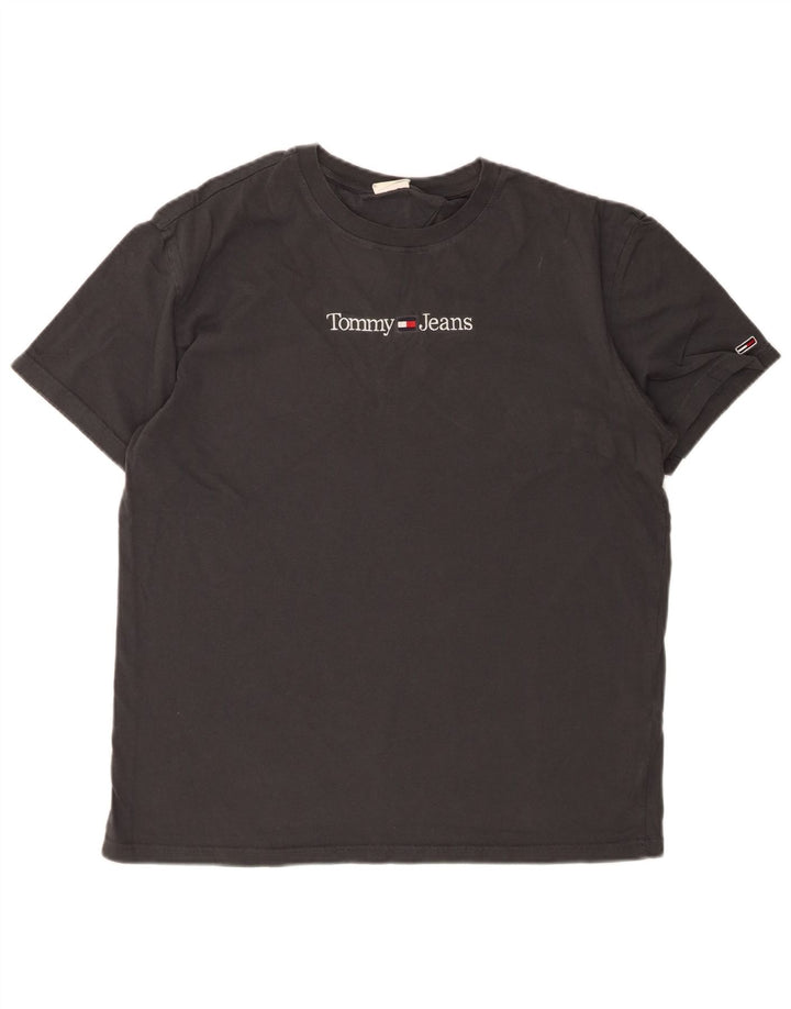 TOMMY HILFIGER Mens Graphic T-Shirt Top Large Black