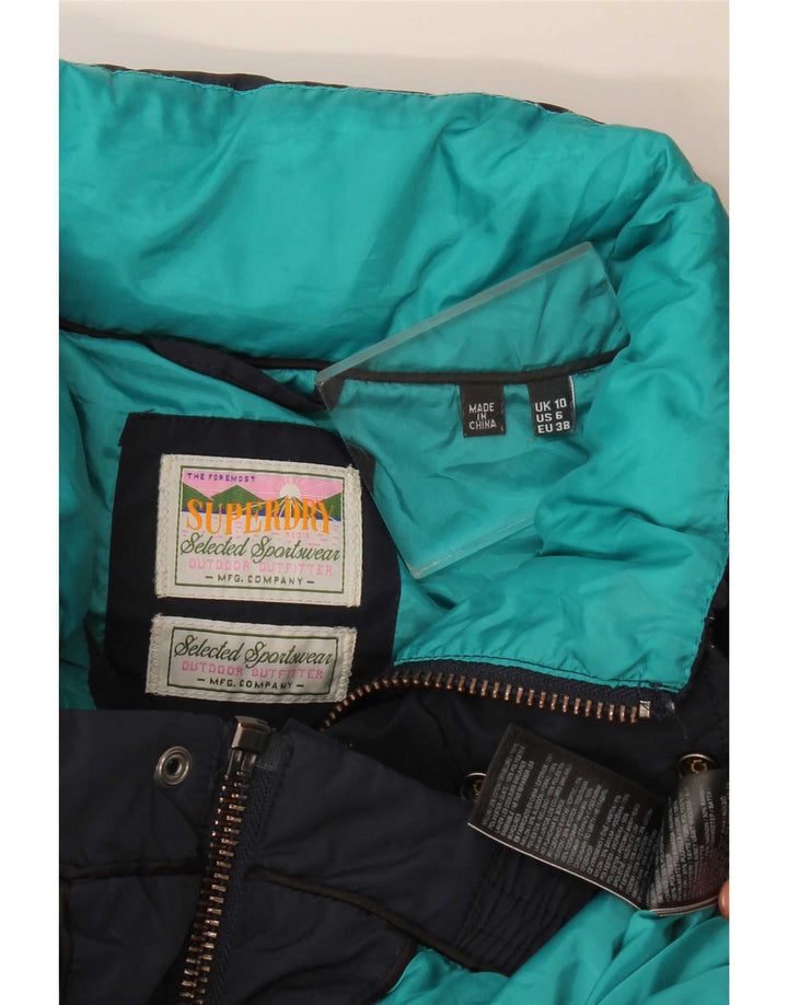 Superdry γυναικείο υπερμεγέθη τζάκετ UK 10 Small Navy Blue Polyester
