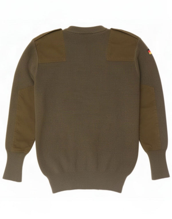 Vintage Mens Military Crew Neck Jumper Sweater IT 48 Medium Khaki