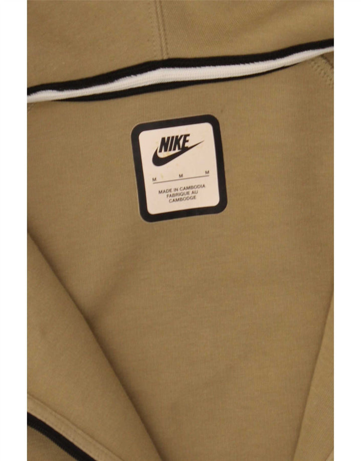 Ανδρικό πουλόβερ Nike με φερμουάρ με κουκούλα από μεσαίο χακί βαμβάκι