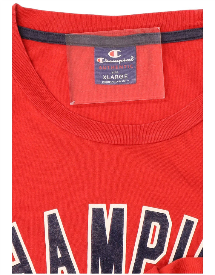 CHAMPION Ανδρικό γραφικό T-Shirt Top XL Red