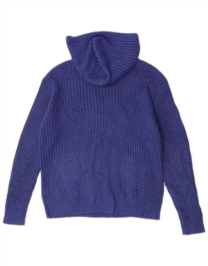 Marks & Spencer Γυναικείο πουλόβερ με κουκούλα UK 14 Medium Blue Flecked