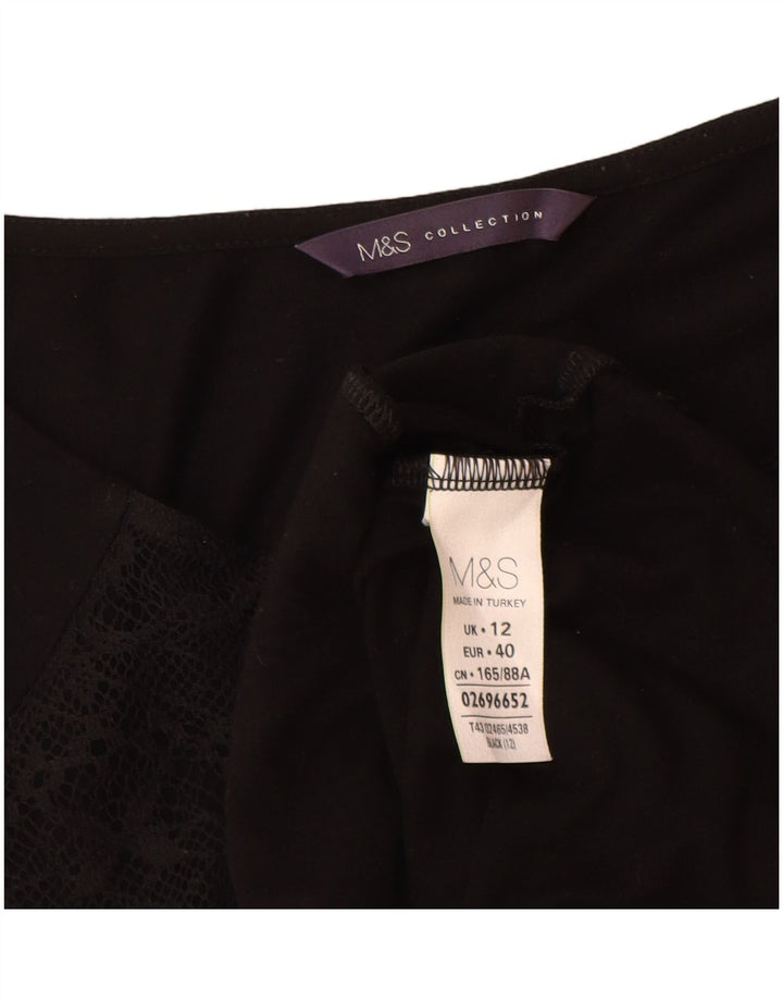 Marks & Spencer Γυναικείο τοπ μακρυμάνικο UK 12 μεσαία μαύρη βισκόζη