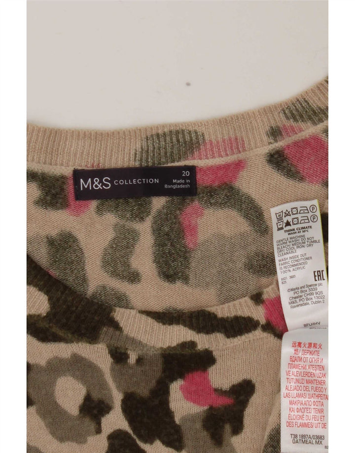 Marks & Spencer Γυναικείο πουλόβερ αφηρημένο μοτίβο βάρκας με λαιμόκοψη UK 20 2XL