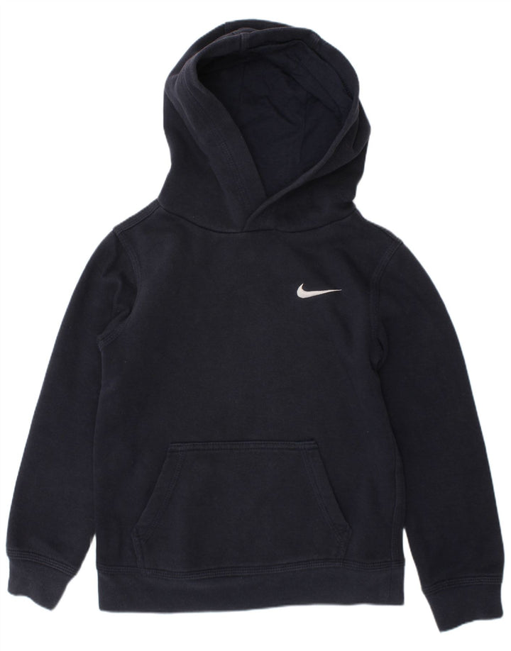 NIKE Boys Hoodie Jumper 5-6 Years Medium  Navy Blue Cotton
