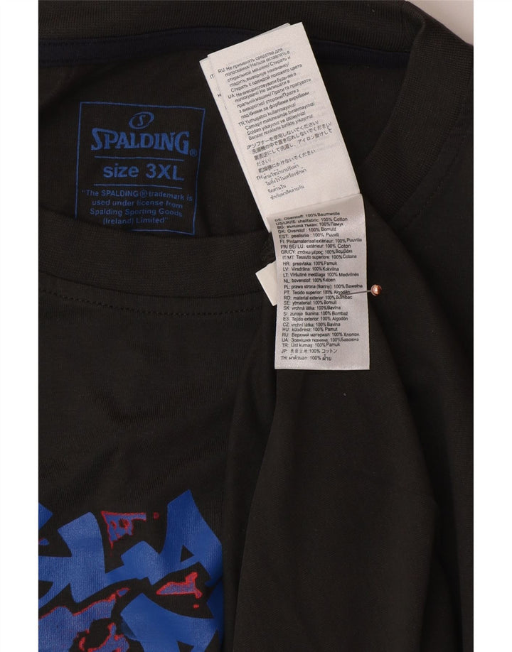 SPALDING Ανδρικό γραφικό T-Shirt Top 3XL Γκρι βαμβακερό
