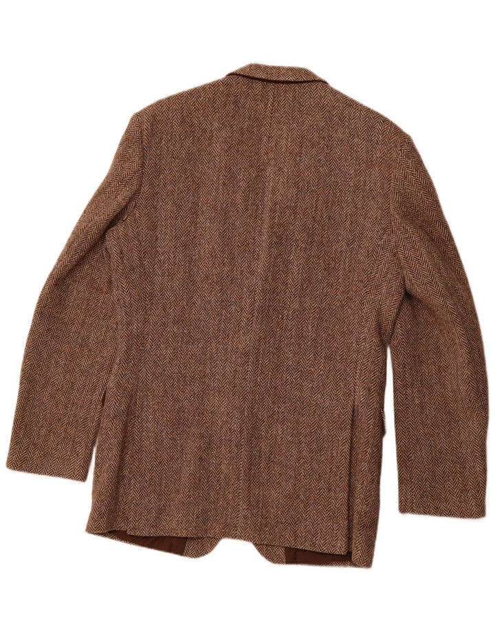 ST MICHAEL Ανδρικό σακάκι σακάκι με 2 κουμπιά UK 38 Μαλλί ψαροκόκαλο μεσαίο καφέ