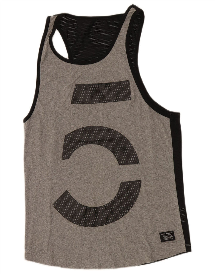 Jack & Jones Ανδρικό φανελάκι με γραφικά βαμβακερό μικρό γκρι