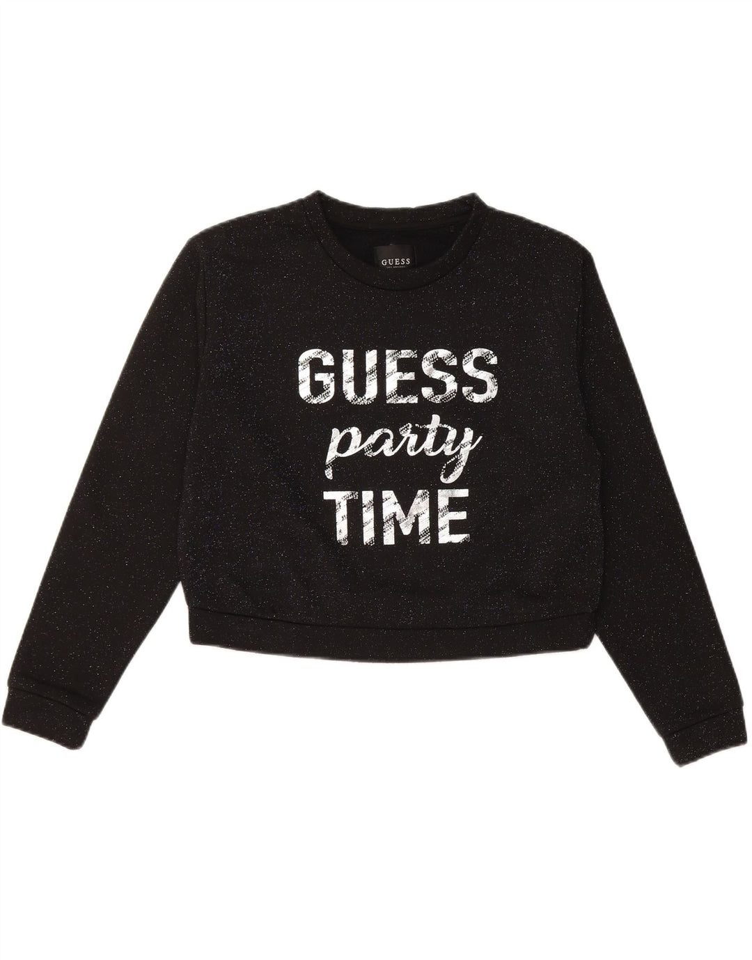 GUESS Γυναικεία φούτερ μεγάλου μεγέθους Crop Jumper UK 10 Small Black Flecked