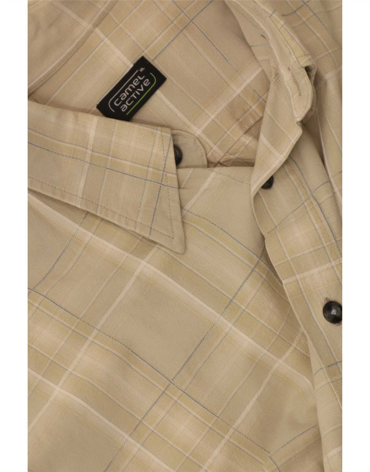 Ανδρικό κοντομάνικο πουκάμισο Camel Active XL Beige Check