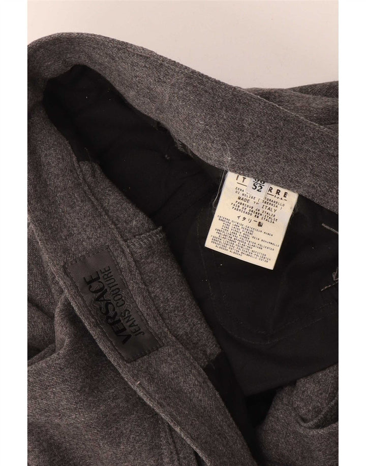Ανδρικό ίσιο παντελόνι Versace IT 52 XL W38 L29 Γκρι μαλλί