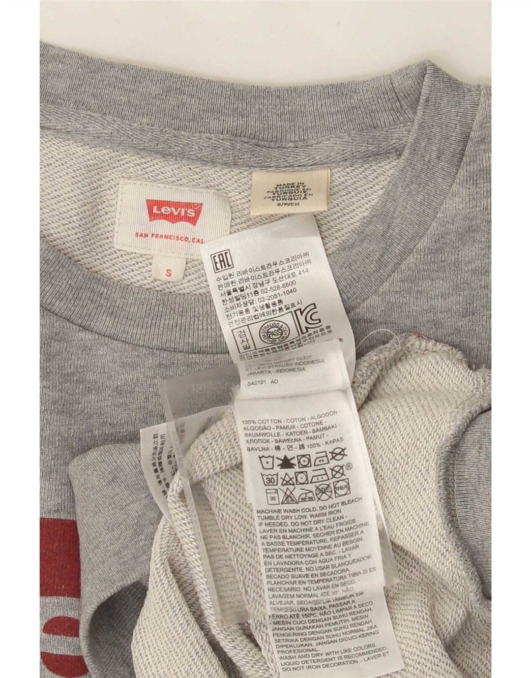 Ανδρικό γραφικό φούτερ Levi's Μικρό γκρι βαμβακερό