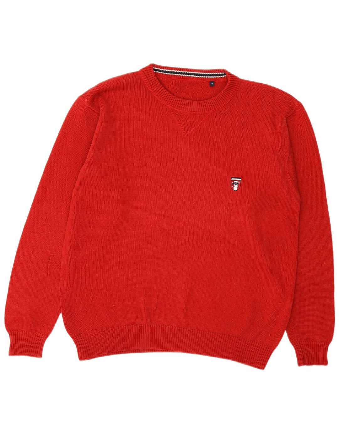 VINTAGE Mens Crew Neck Jumper Sweater IT 48 Medium Red Cotton