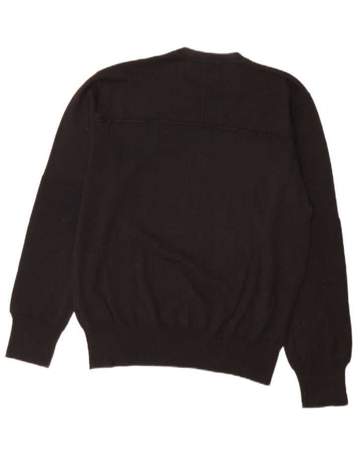 Ανδρικό πουλόβερ Zara Crew Neck Jumper XL Μαύρο μάλλινο