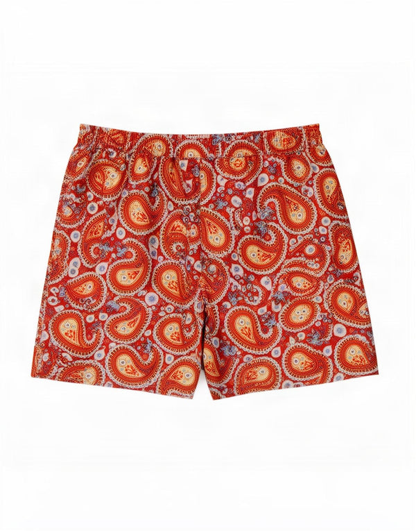Nazareno Gabrielli Mens Swimming Shorts Large Red Paisley Nylon