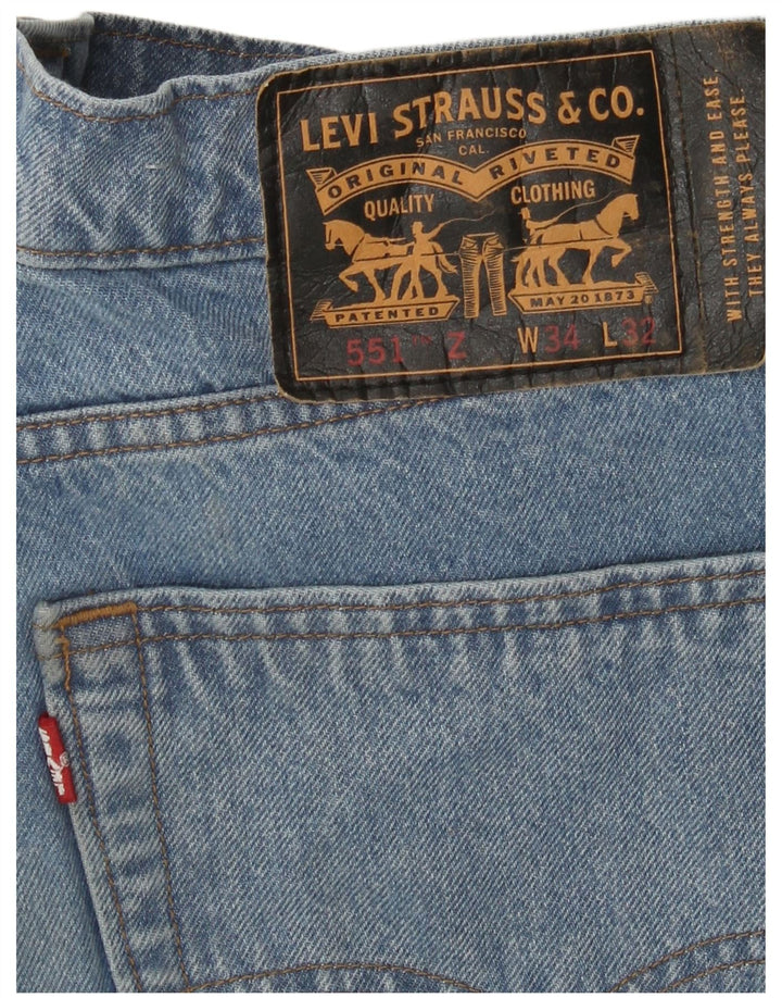 Levi's Mens 551 Straight Jeans W34 L32 Μπλε βαμβακερό
