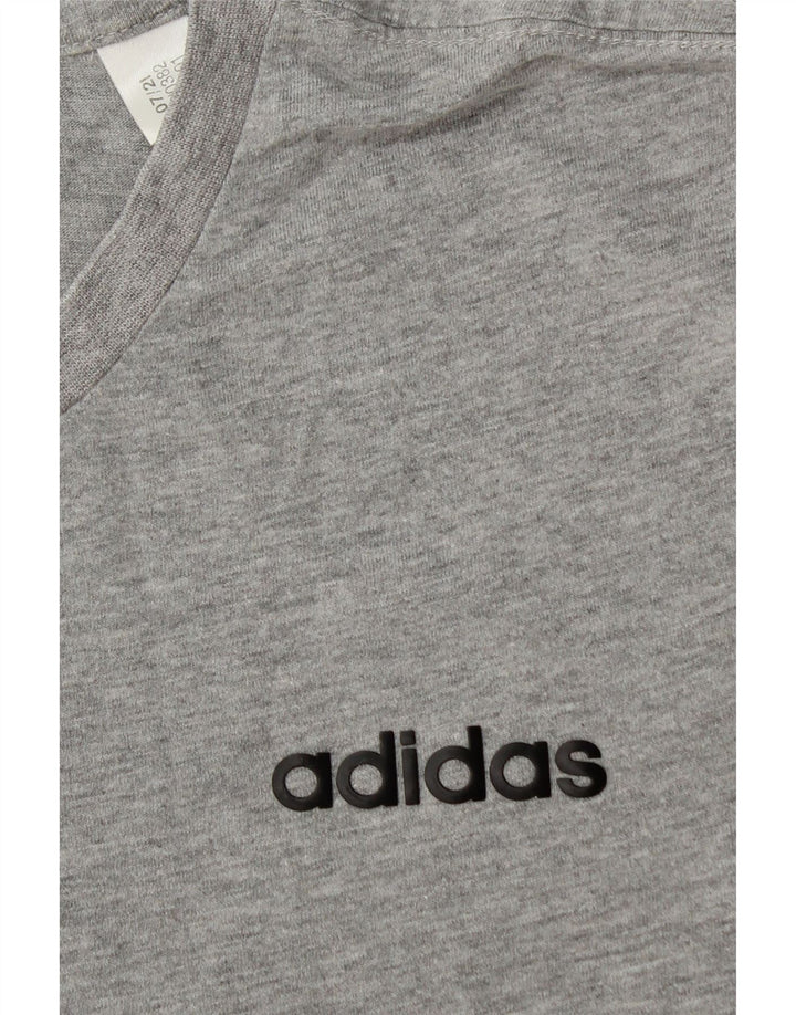Ανδρικό T-Shirt ADIDAS Top Μικρό Γκρι Βαμβακερό