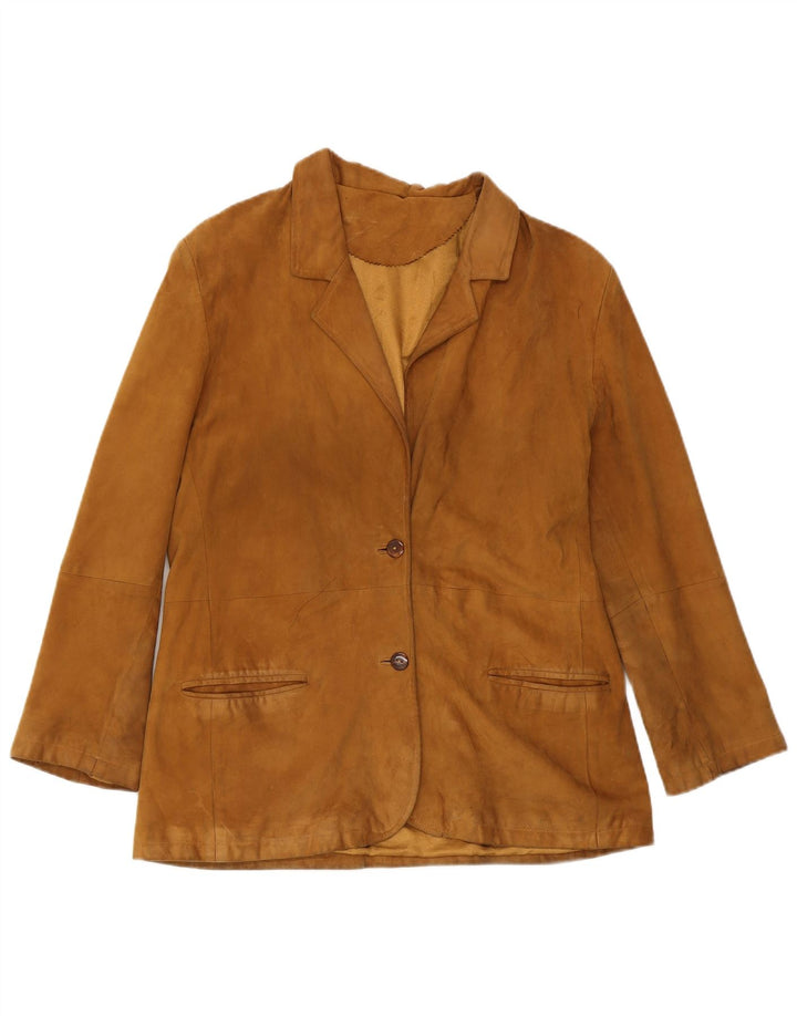 Vintage γυναικείο τζάκετ σουέντ 2 κουμπιών IT 50 XL καφέ