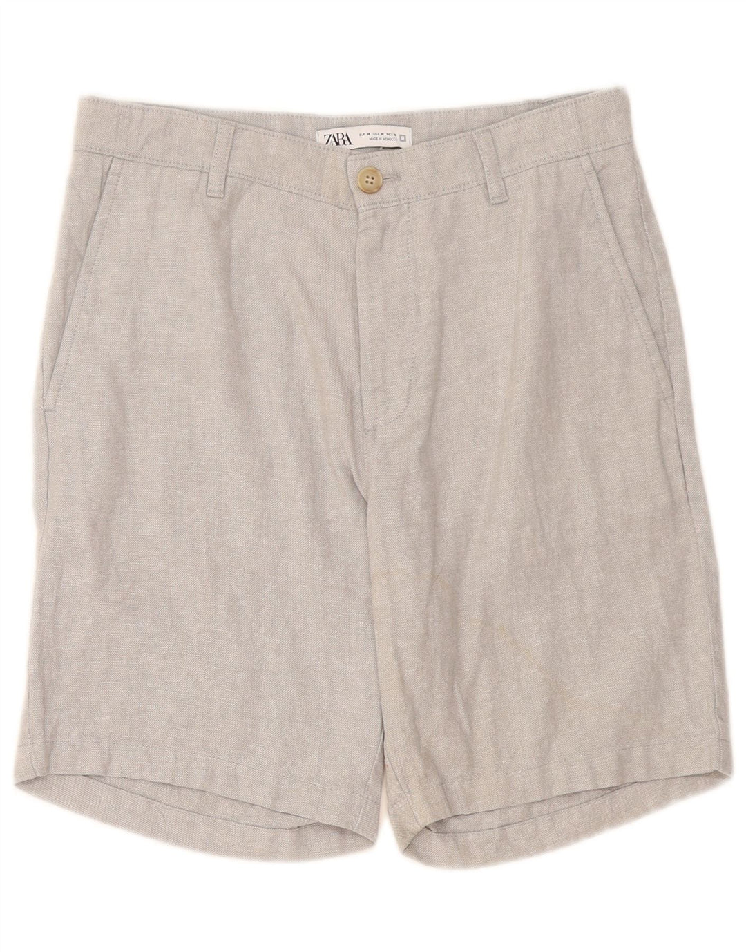 Zara Ανδρικό σορτς Chino EU 38 Small W30 Γκρι λινό