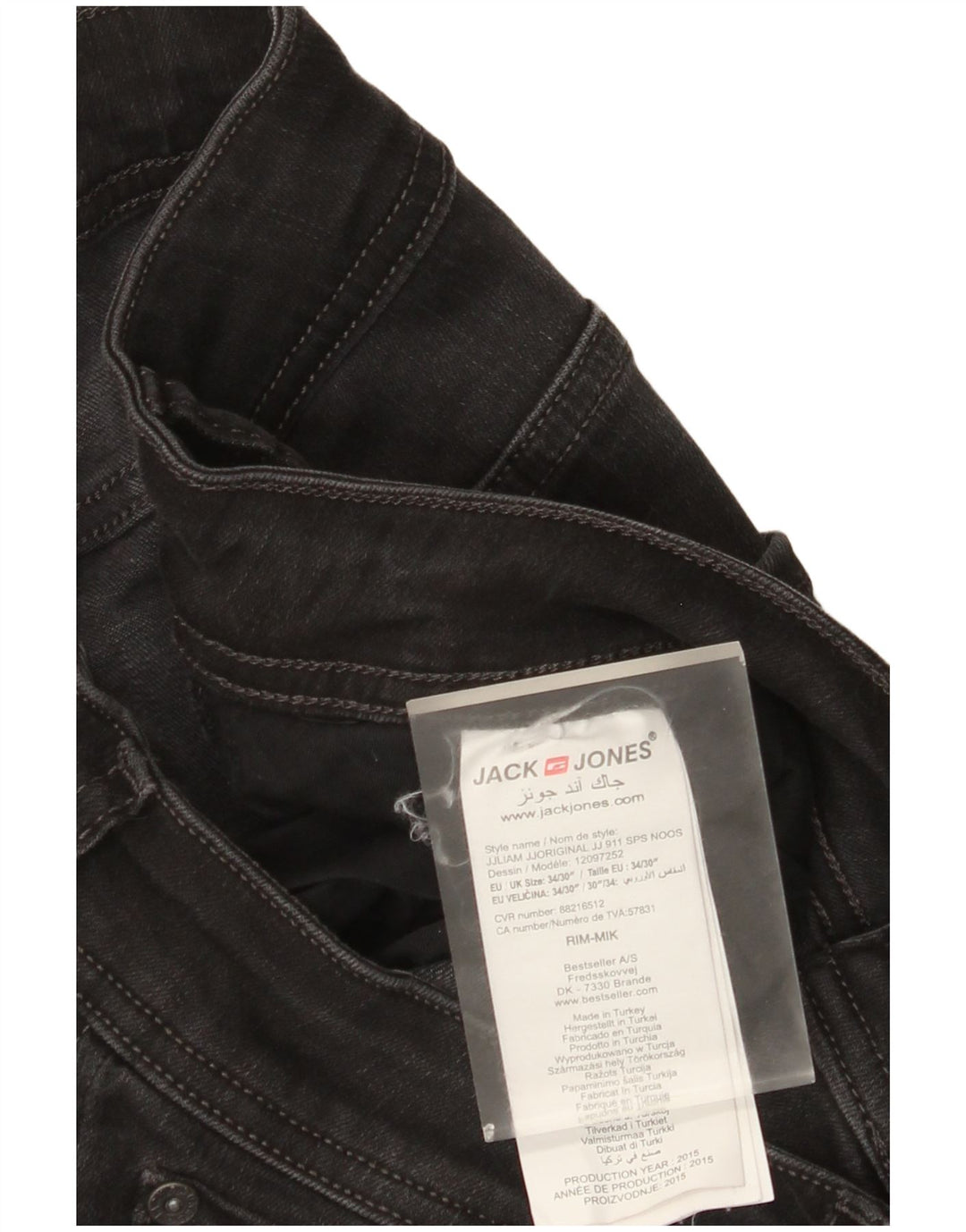 Jack & Jones Ανδρικό Slim Jeans W34 L30 Μαύρο βαμβακερό