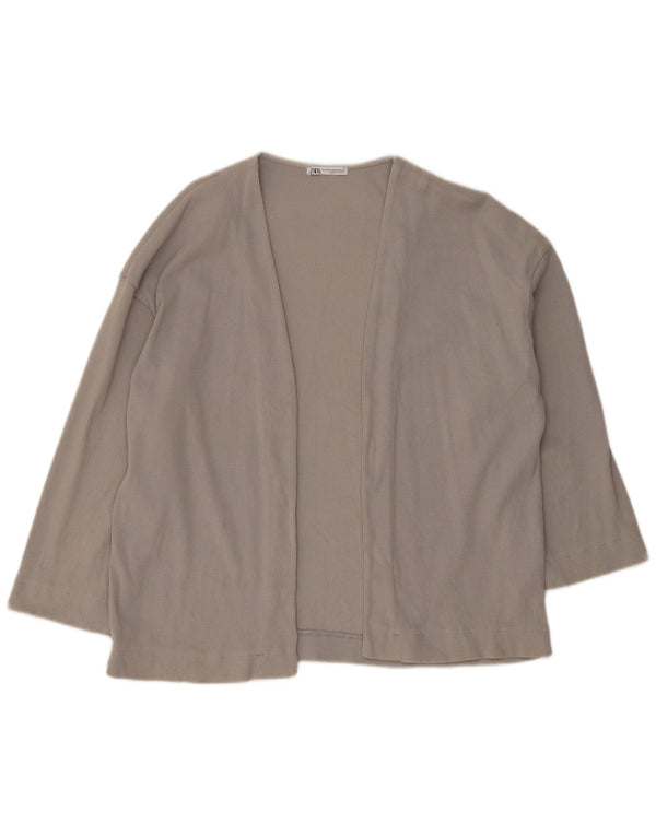 Zara Γυναικείο πουλόβερ με ανοιχτό μανίκι 3/4 UK 10 Small Grey