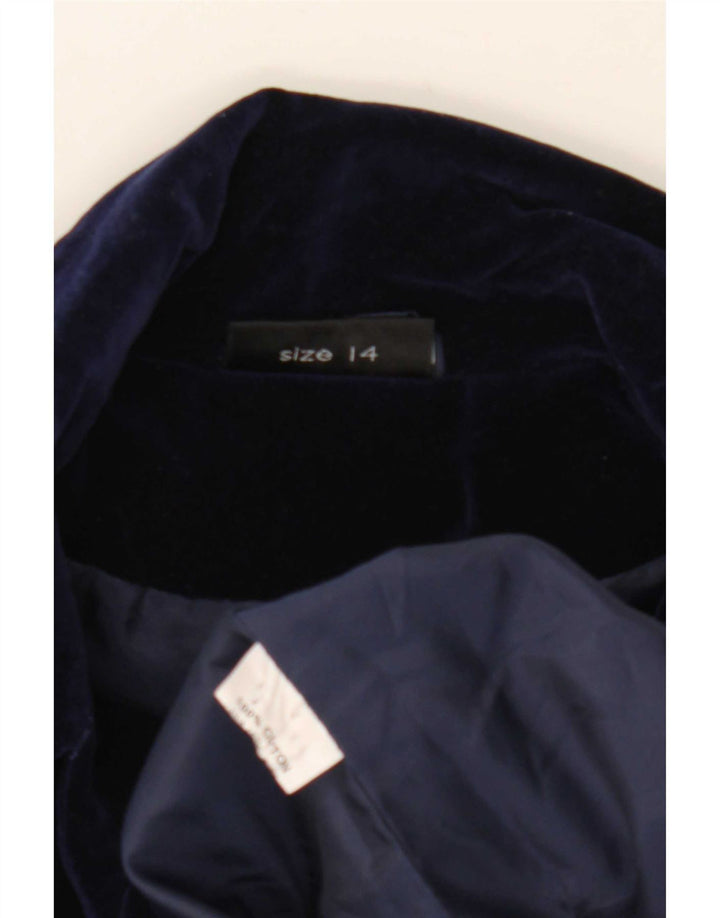 Vintage γυναικείο σακάκι 1 κουμπιού Blazer UK 14 Medium Navy Blue βαμβακερό