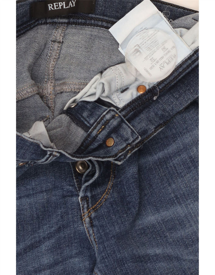 Replay Ανδρικό Anbass Distressed Slim Jeans W30 L27 Μπλε βαμβακερό