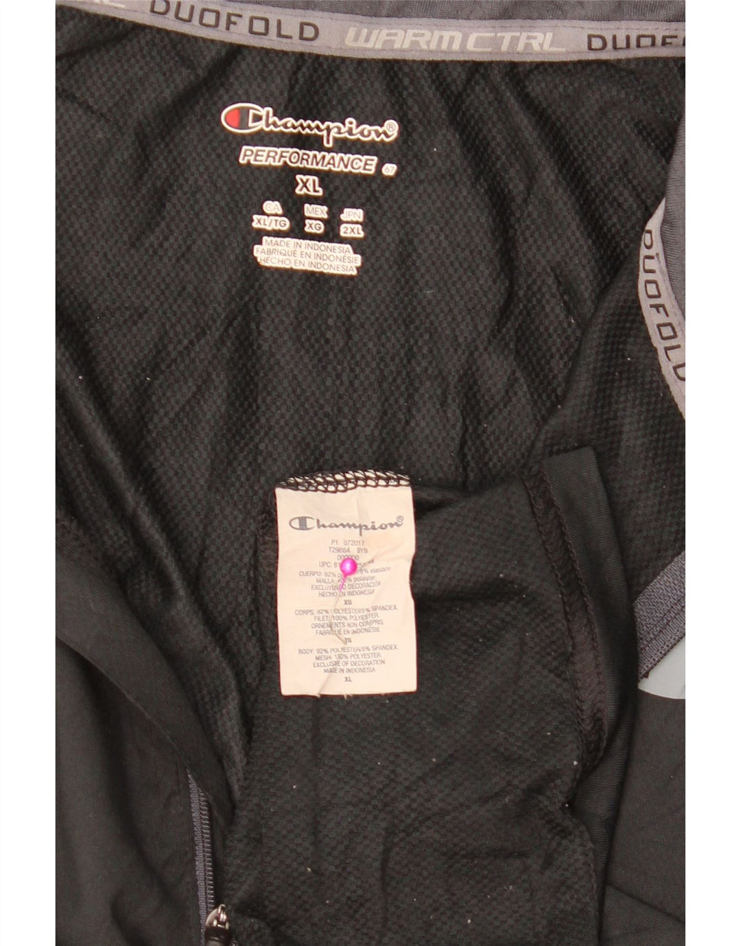 Ανδρική φόρμα πουλόβερ με φερμουάρ CHAMPION Top XL Black Colourblock