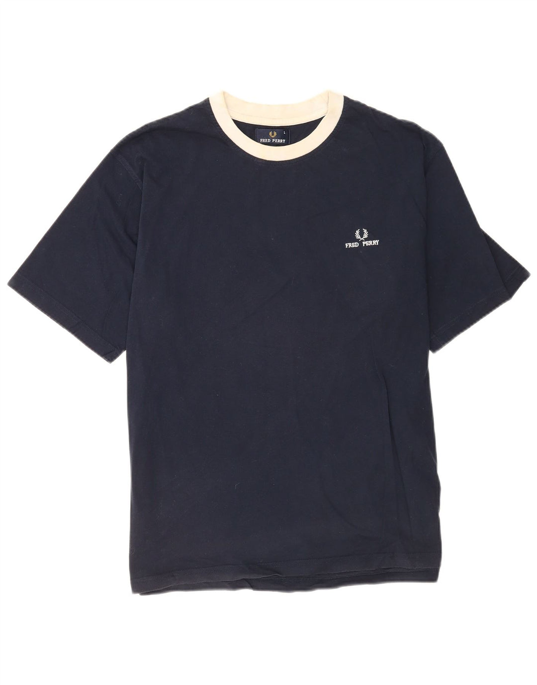 Fred Perry Ανδρικό T-Shirt Top Large Navy Blue από βαμβάκι