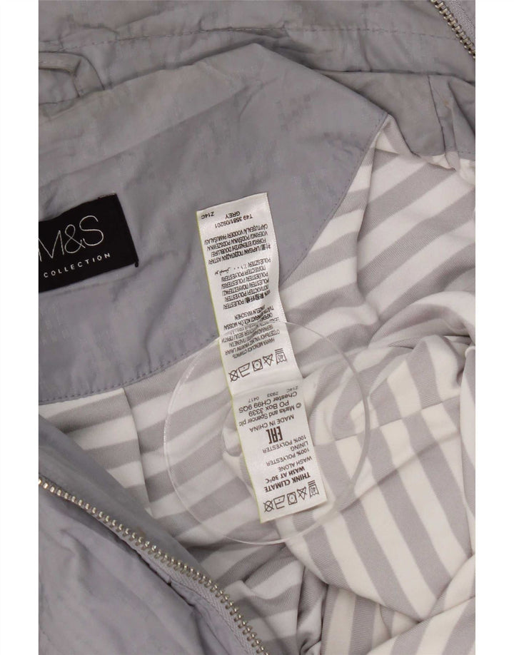 Marks & Spencer Γυναικείο μπουφάν με κουκούλα Utility UK 18 XL Grey Polyester