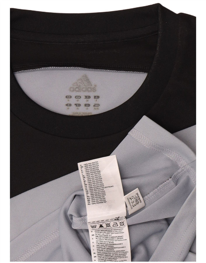 Ανδρικό γραφικό T-Shirt Adidas Climalite Top Medium Grey Colorblock Πολυεστέρας