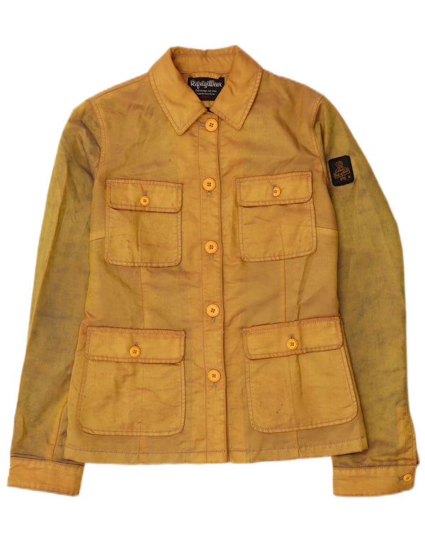 REFRIGIWEAR Womens Cruz Utility Jacket UK 14 Large Yellow Colourblock