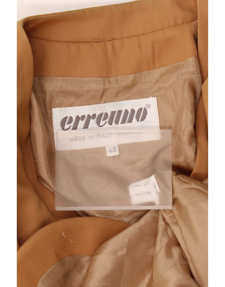 Vintage γυναικείο μπουφάν με 3 κουμπιά 3/4 μανίκια IT 42 μεσαίου καφέ ρεγιόν