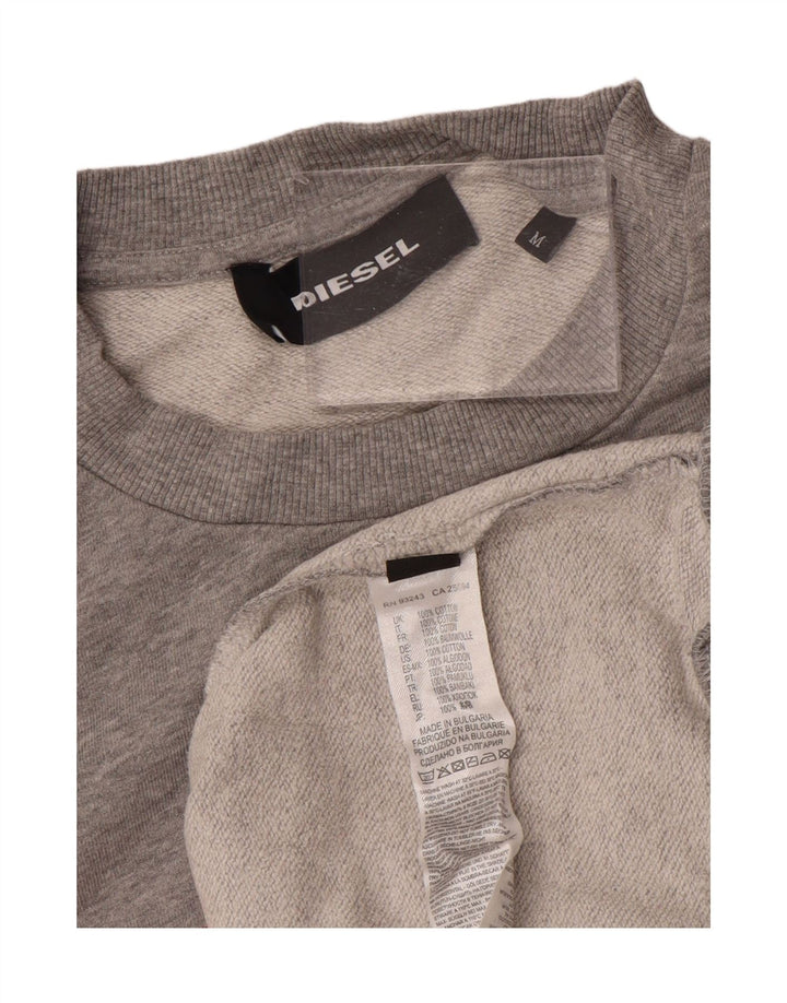 DIESEL Mens Graphic Sweatshirt Jumper Medium Grey Cotton