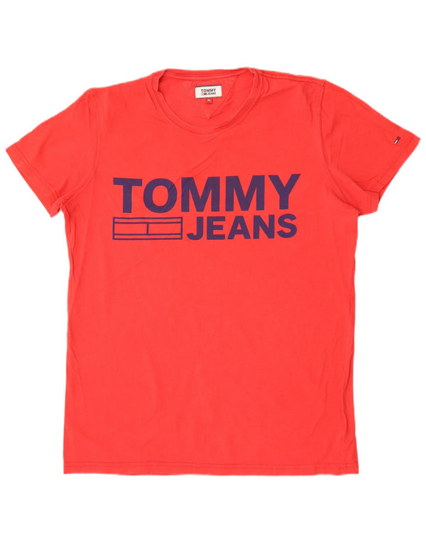 Ανδρικό γραφικό T-Shirt Tommy Hilfiger Top XL Red