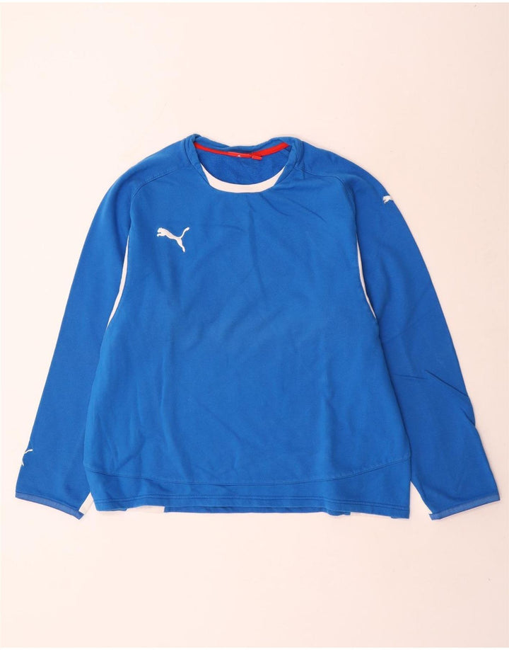 Puma Γυναικείο τοπ μακρυμάνικο UK 14 μεσαίου μπλε χρώματος βαμβακερό