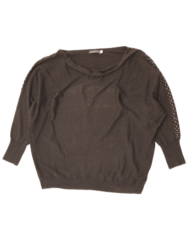Γυναικείο πουλόβερ MINT VELVET 3/4 μανίκια σκακιέρα με λαιμόκοψη UK 16 Large Grey