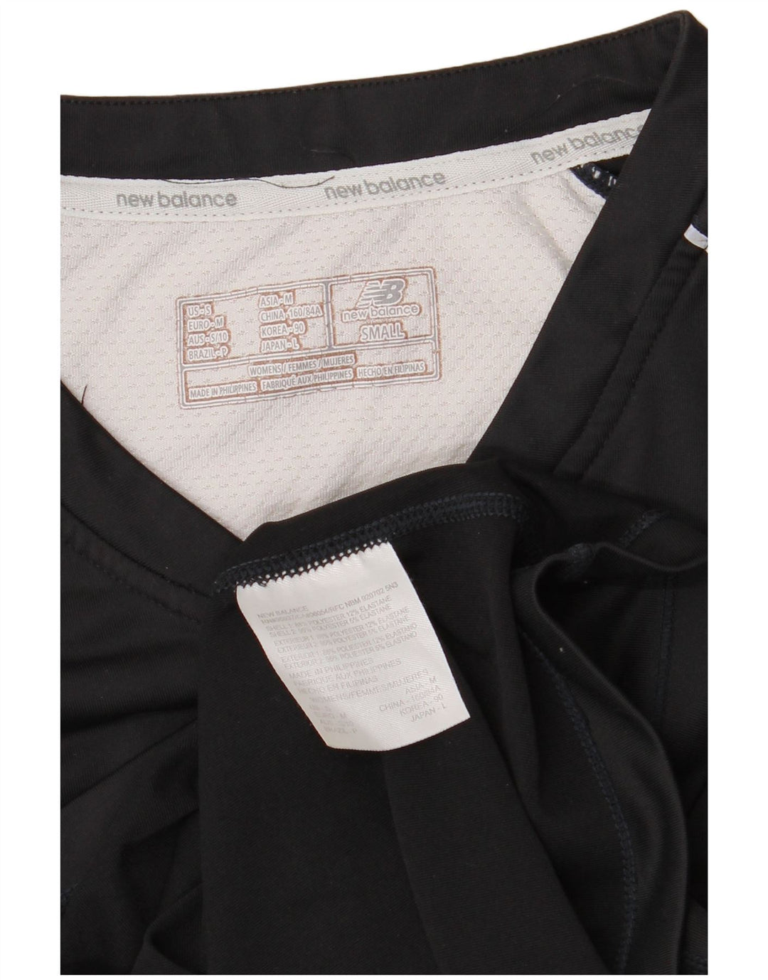 New Balance Γυναικείο T-Shirt Top UK 10 Small Black Colourblock Polyester