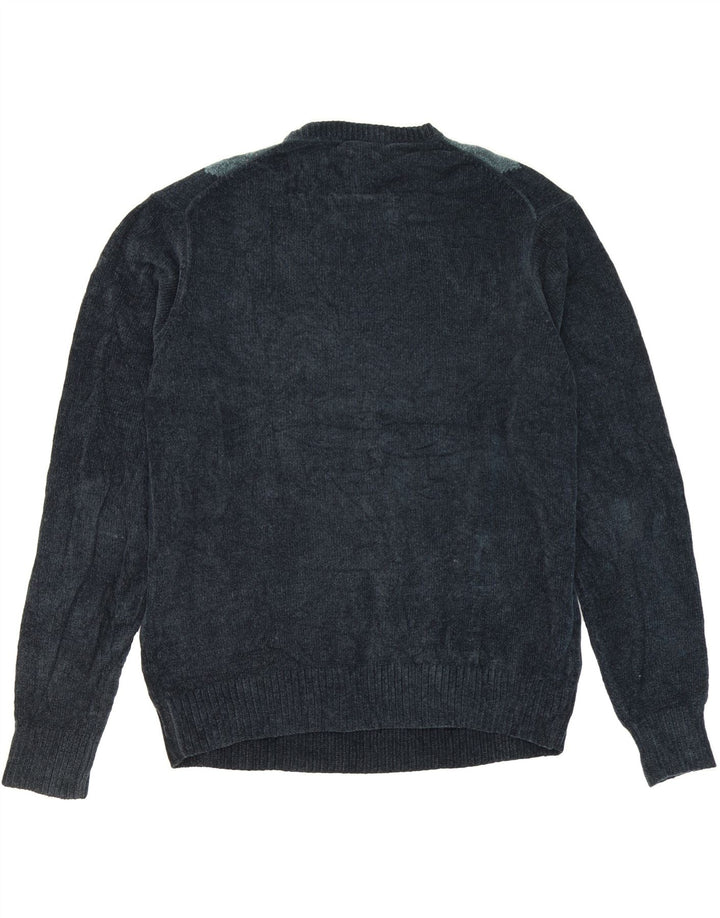 DOCKERS Mens Crew Neck Jumper Sweater Large Navy Blue Argyle/Diamond Vintage Dockers and Second-Hand Dockers from Messina Hembry 