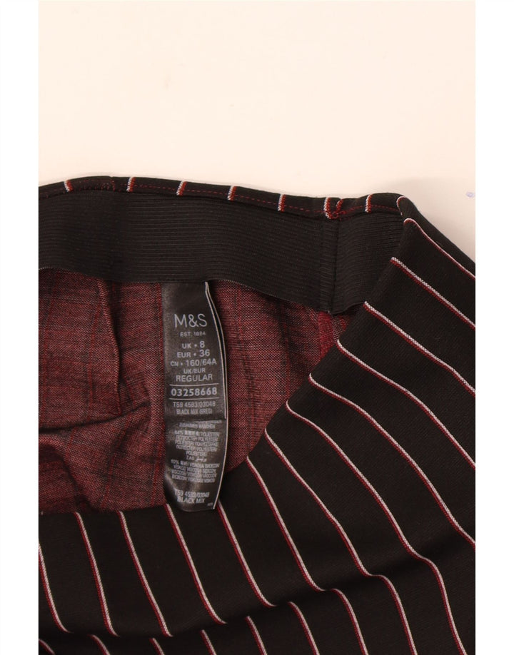 Marks & Spencer Γυναικεία Μίνι Φούστα UK 8 Small W26 Μαύρο ριγέ πολυεστέρα