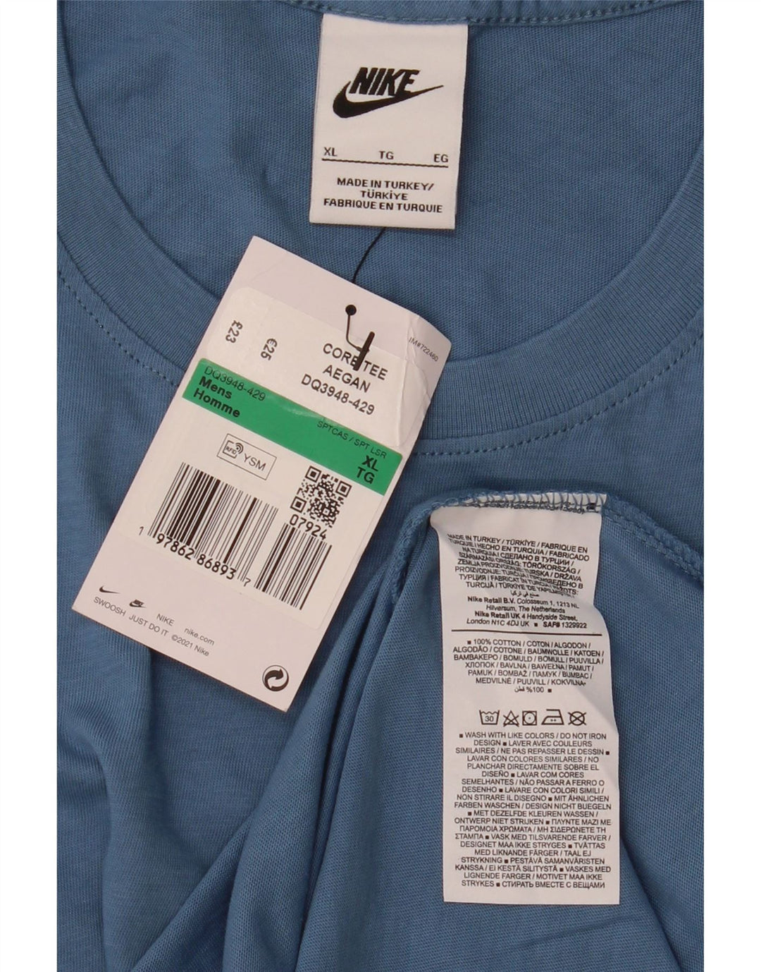 Ανδρικό T-Shirt Nike XL Μπλε βαμβακερό