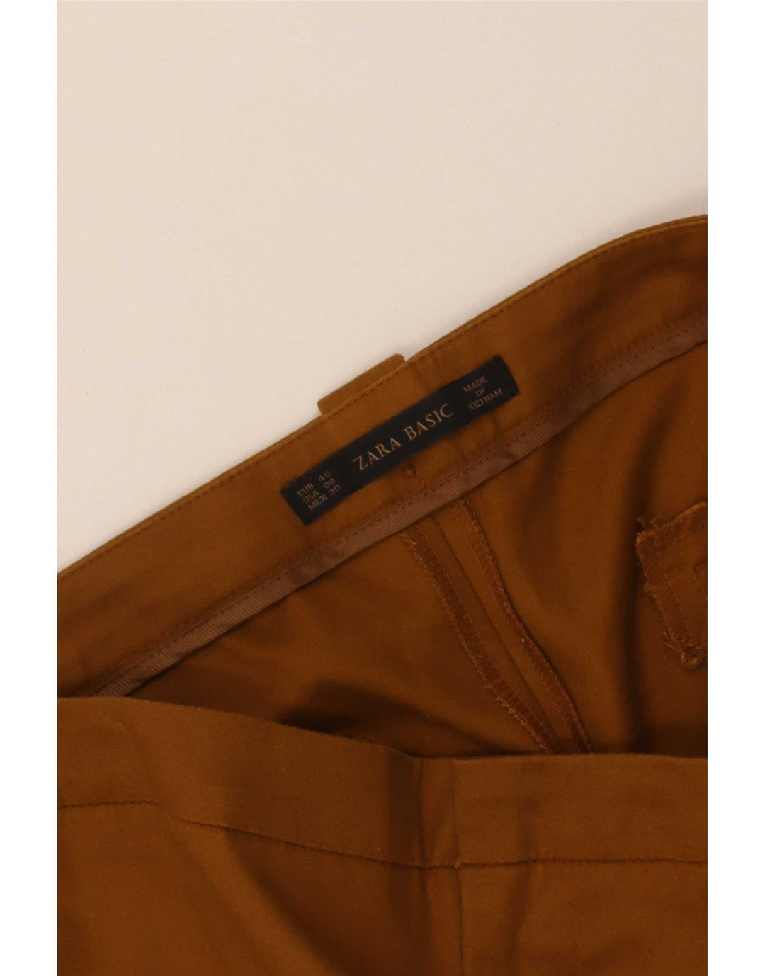 Zara Γυναικείο Slim παντελόνι Chino EU 40 Medium W30 L28 Καφέ