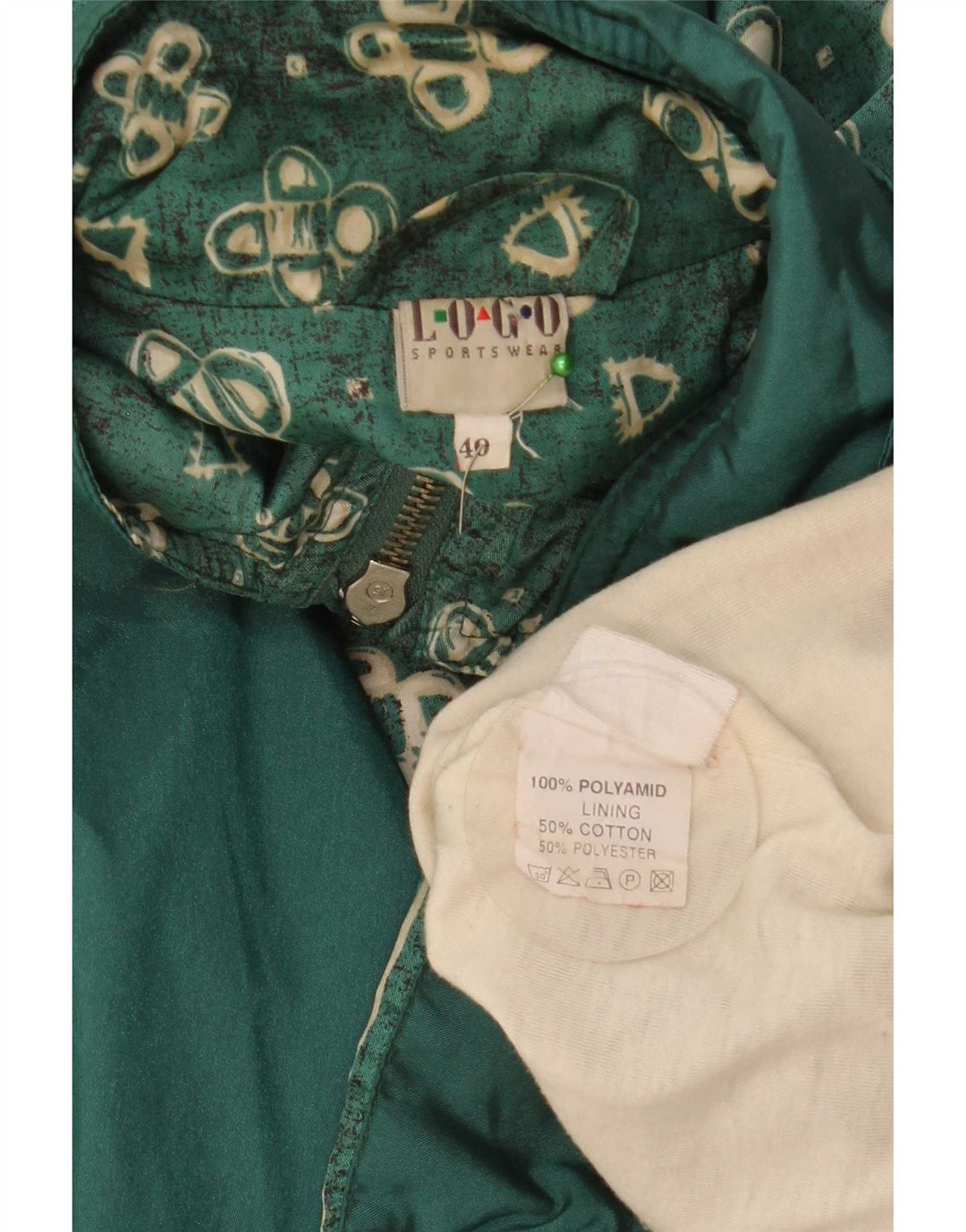 Logo Ανδρικό μπουφάν βροχής UK 40 Large Green Floral Polyamide
