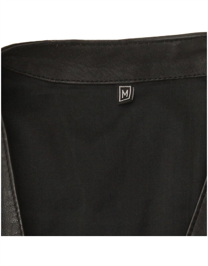 VINTAGE Ανδρικό Δερμάτινο Γιλέκο Μεσαίο Μαύρο