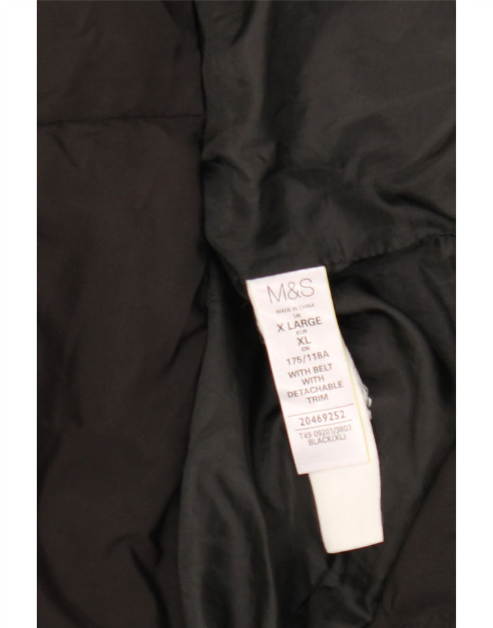 Marks & Spencer Γυναικείο παλτό με κουκούλα UK 18 XL Μαύρο Πολυεστέρας