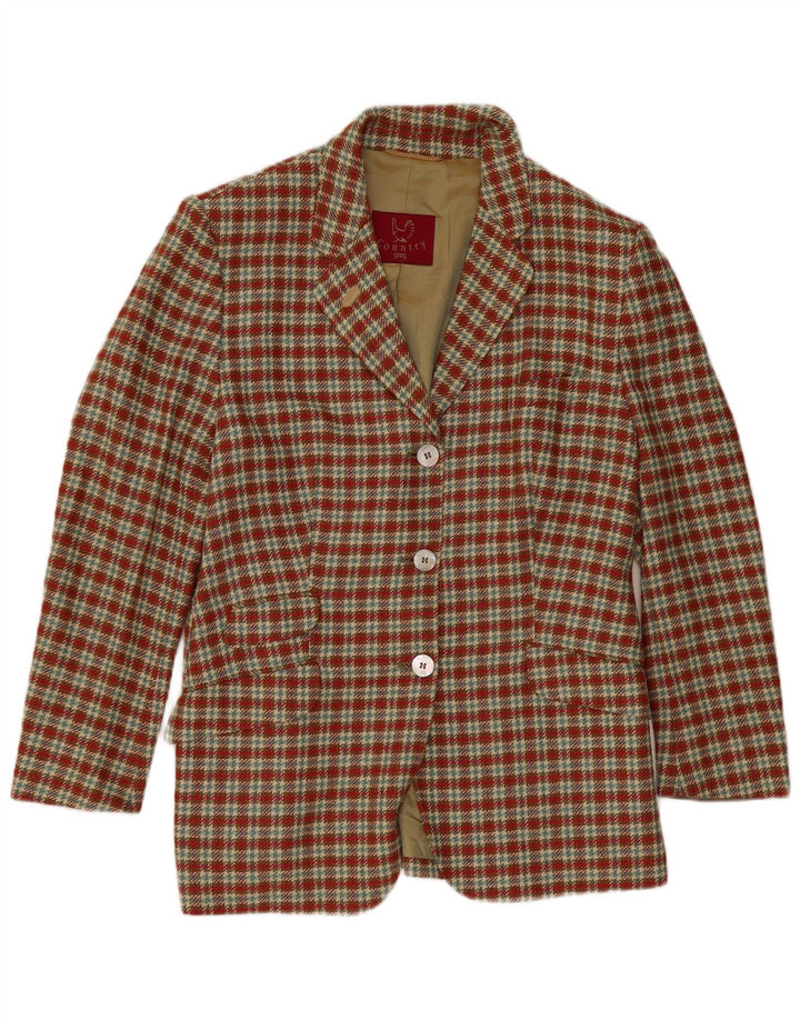 Country γυναικείο μπουφάν σακάκι με 3 κουμπιά UK 14 Large Red Check