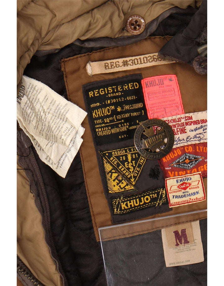 KHUJO Γυναικείο μπουφάν Parka με κουκούλα UK 14 μεσαίο καφέ πολυεστέρας