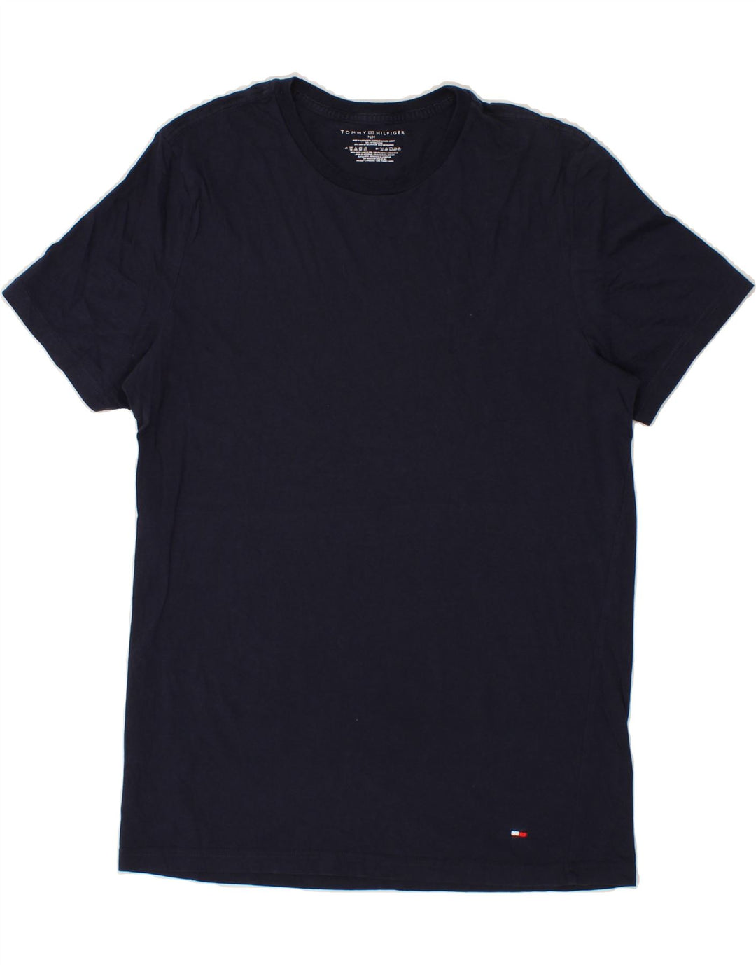 TOMMY HILFIGER Mens T-Shirt Top Medium Navy Blue Cotton Vintage Tommy Hilfiger and Second-Hand Tommy Hilfiger from Messina Hembry 