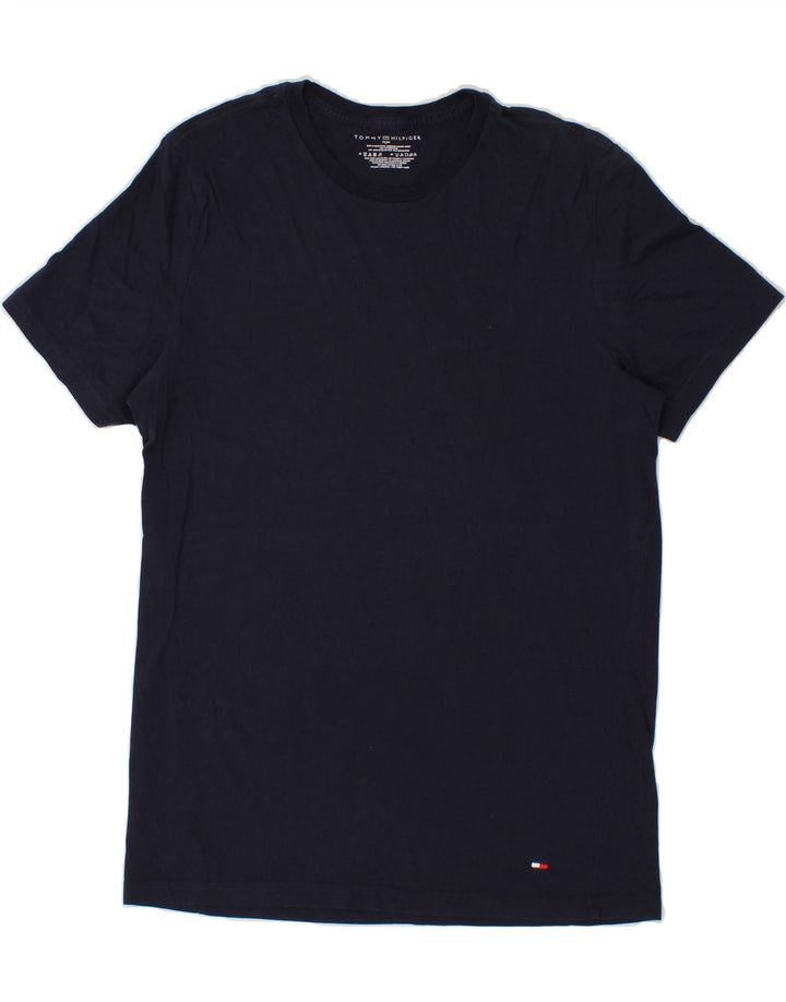 TOMMY HILFIGER Mens T-Shirt Top Medium Navy Blue Cotton Vintage Tommy Hilfiger and Second-Hand Tommy Hilfiger from Messina Hembry 