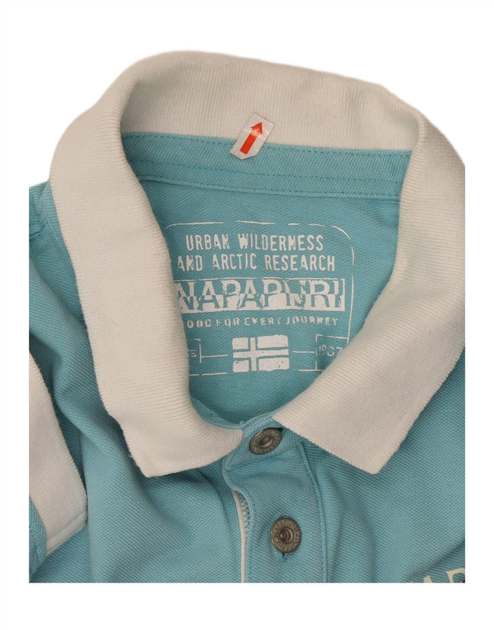 Ανδρικό πουκάμισο πόλο NAPAPIJRI XL Μπλε χρώματος βαμβακερό